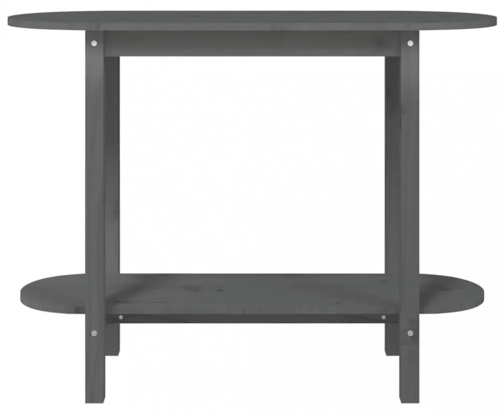 szürke tömör fenyőfa tálalóasztal 110 x 40 x 80 cm