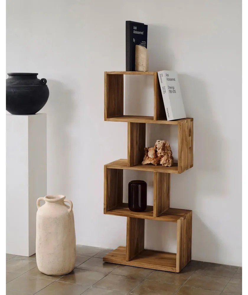 Natúr színű teakfa könyvespolc 55x132x30 cm Aroba – Kave Home