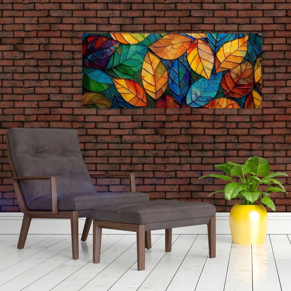 Kép - Levélmozaik (120x50 cm)