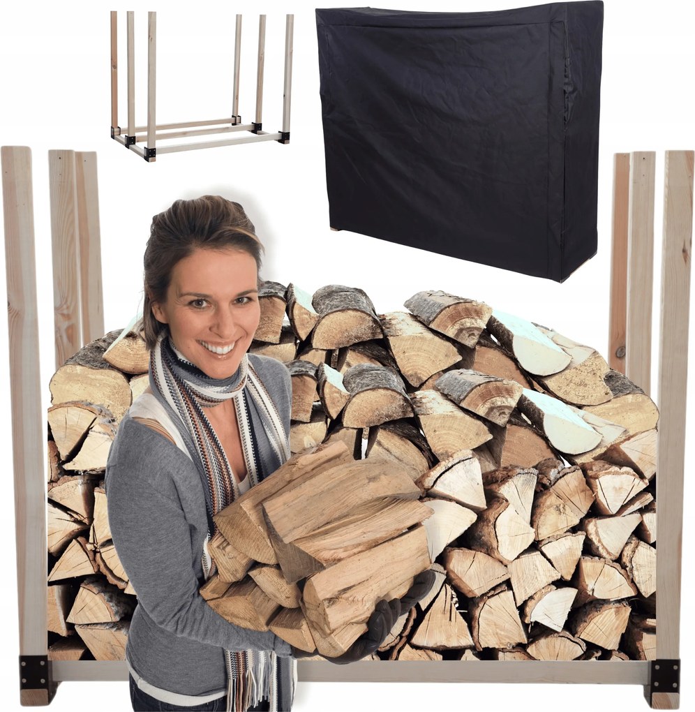 Kandalló fa állvány fa huzattal 0,9 m3 Öko Tömör