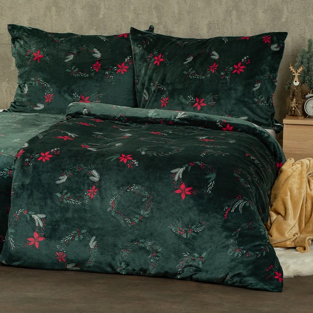 4Home Poinsettia mikroflanel ágyneműhuzat, 140 x 220 cm, 70 x 90 cm, 140 x 220 cm, 70 x 90 cm