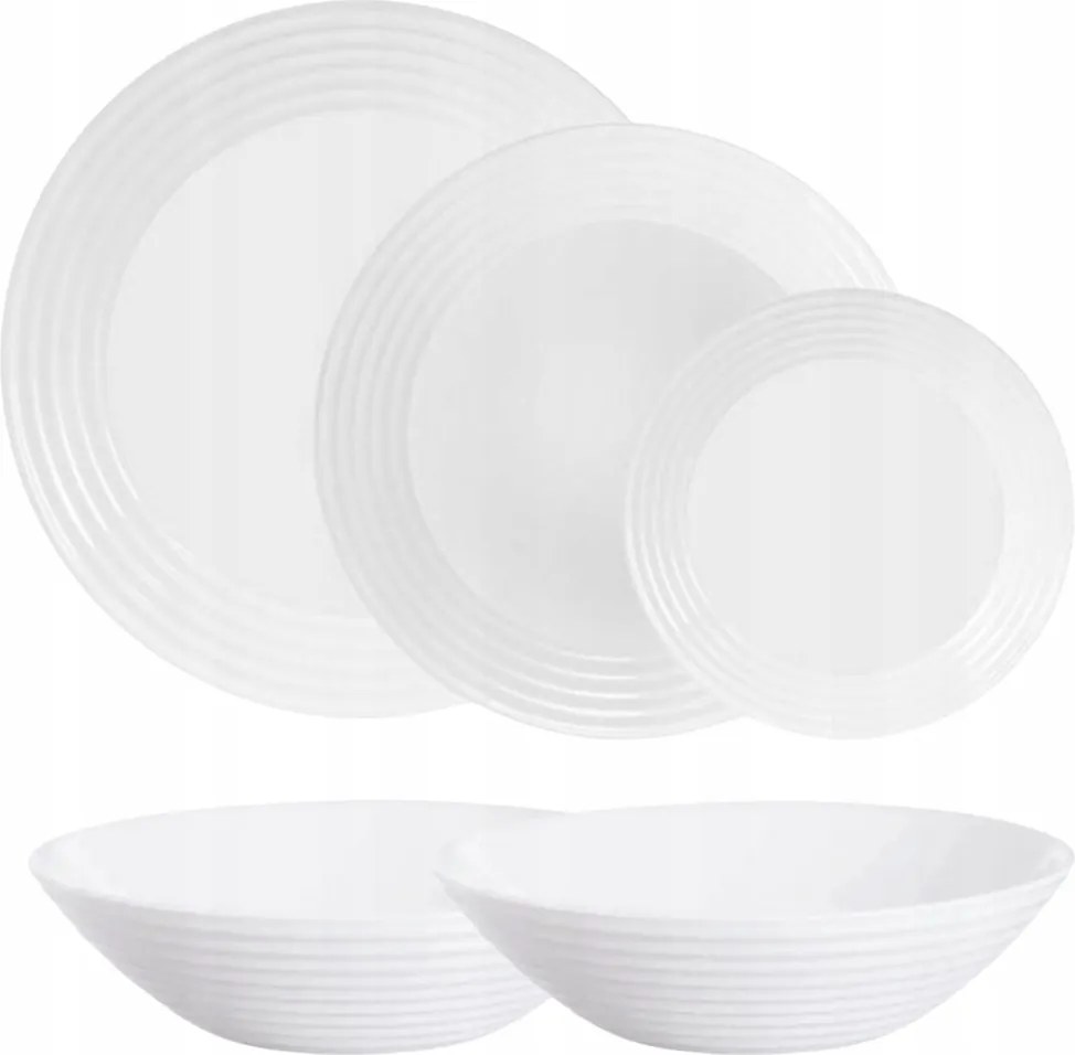 Étkészlet Saláta fehér Luminarc Harena 6os 20el edzett üveg