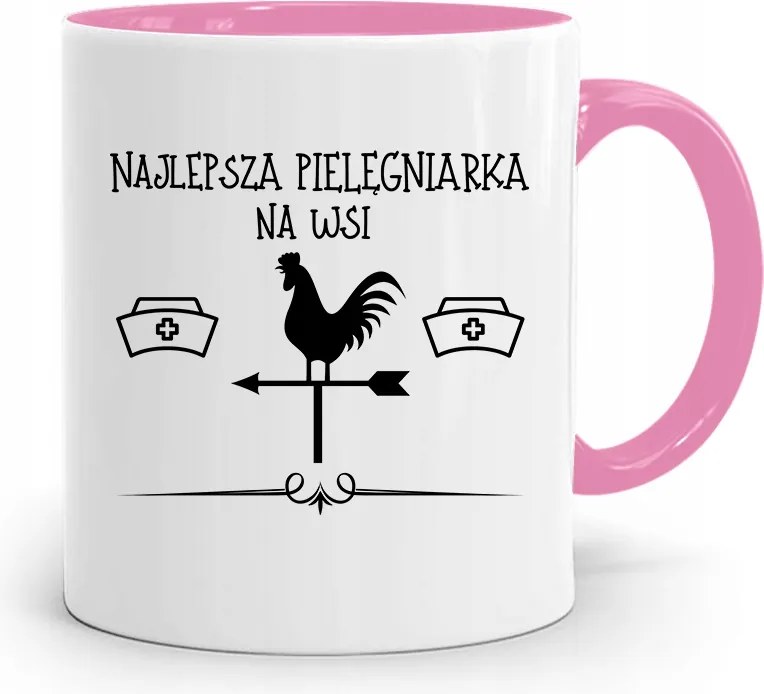 Rózsaszín Bögre Ápolónőnek Vidéken A Legjobb, fényképes nyomattal