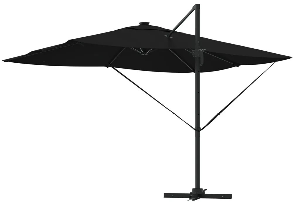 Konzolos Roma Napernyő LEDs Fekete 352x251x265 cm Alumínium