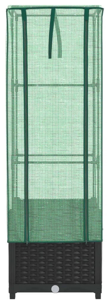 rattan megjelenésű magaságyás melegháztakaróval 40x40x139 cm