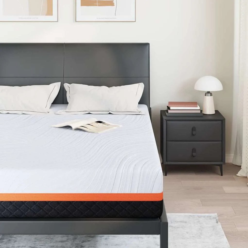 Matrac Fehér és Szürke 140 x 200 cm Memóriahab