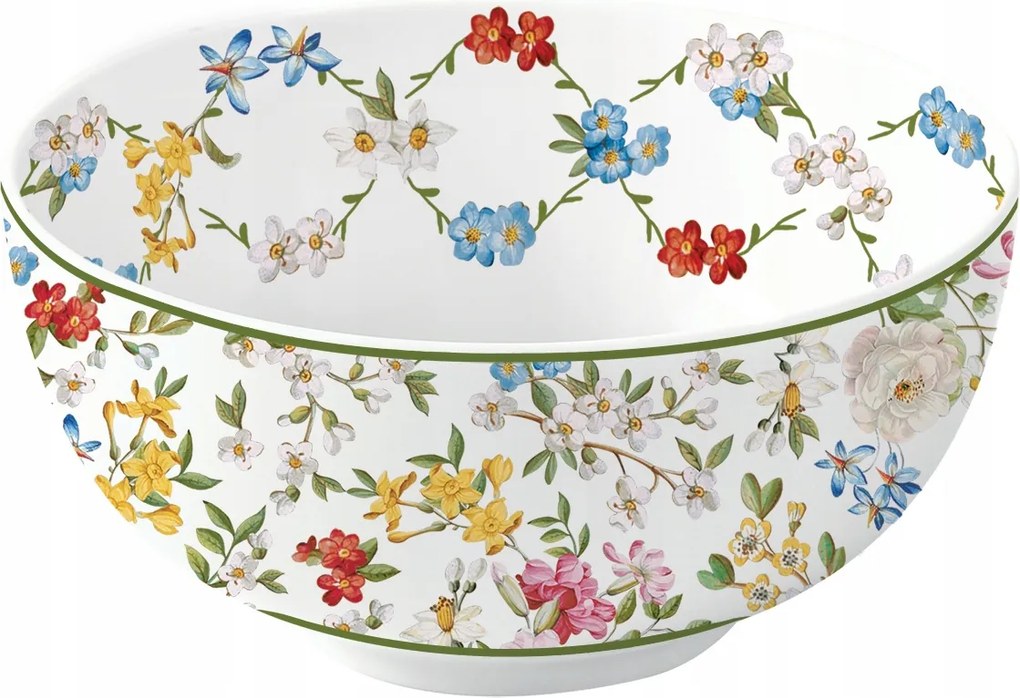 Tál tál 12cm színes virág motívum ajándék egyedi