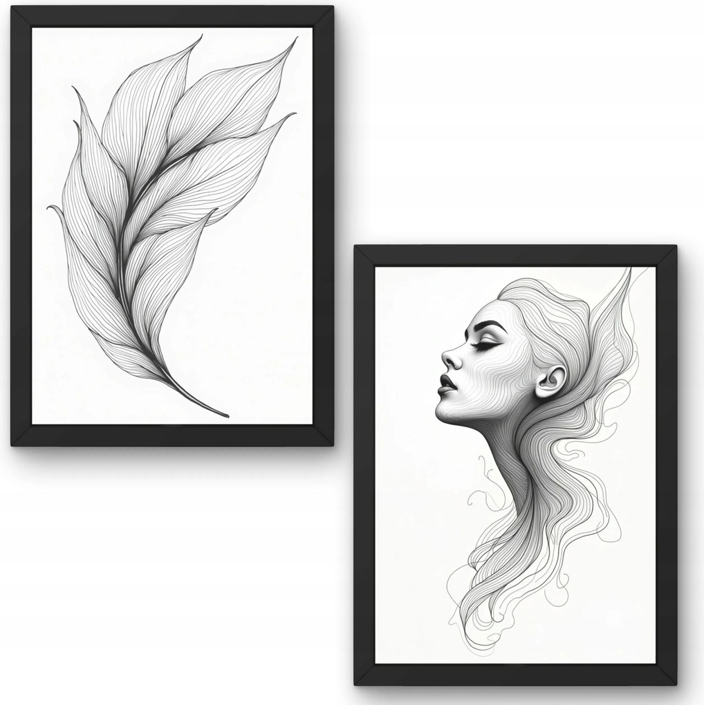 Két darabos Line Art minimalizmus poszter szett
