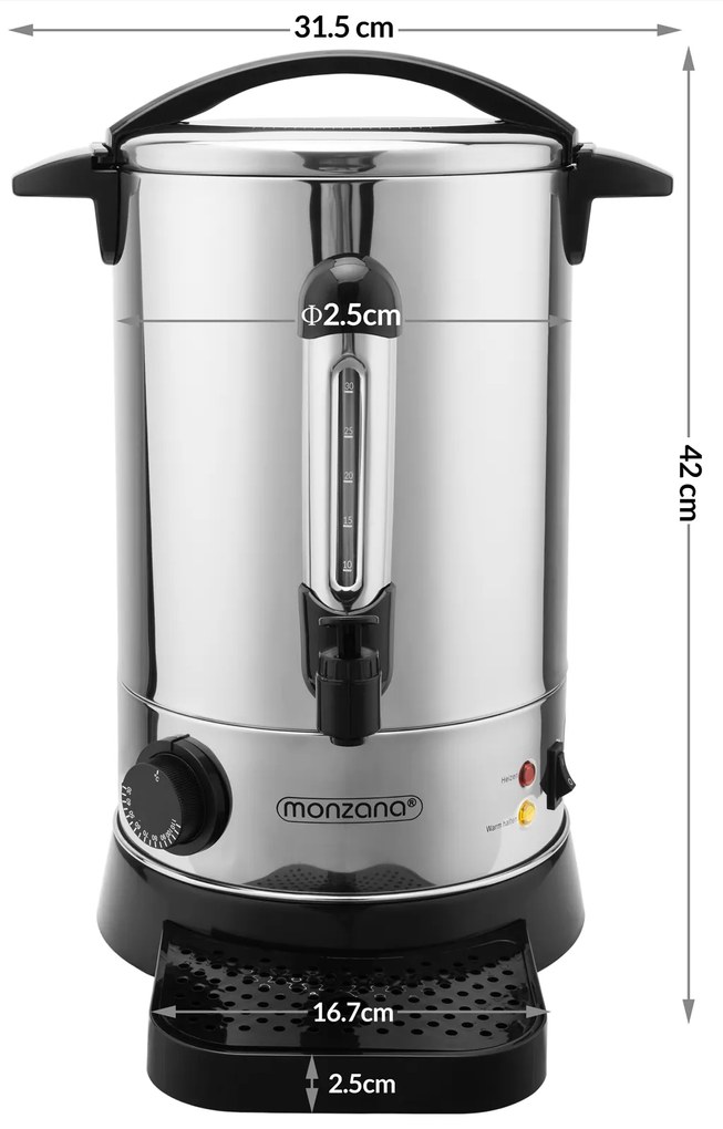 Jurhan COZY borfőző/tea, 6,8l, ezüst