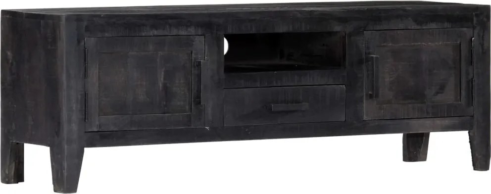 vidaXL fekete tömör mangófa TV-szekrény 118 x 30 x 40 cm