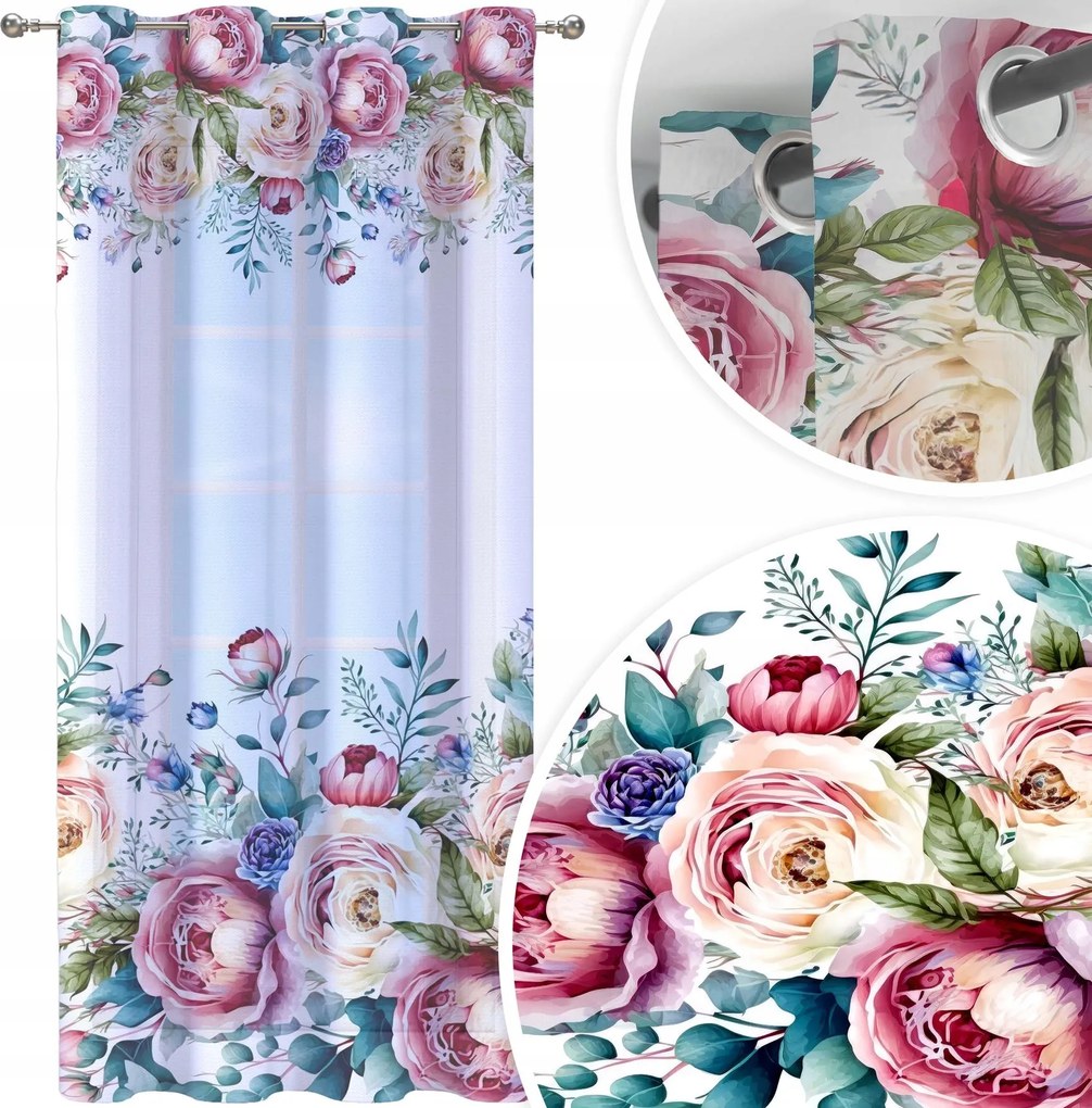 Függöny Kész 140x250 Fátyol Színezett Mintás 201