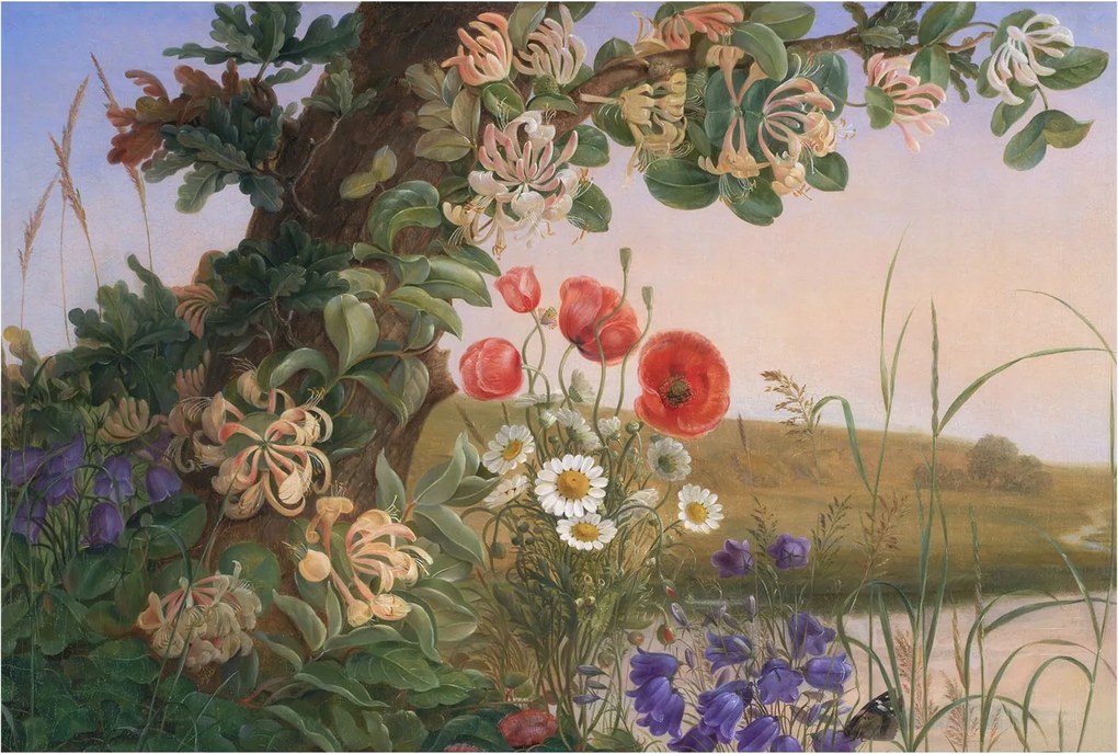 Flizelin fotótapéta Hálószoba Nappali Virágos idill 104x70 Ragasztó