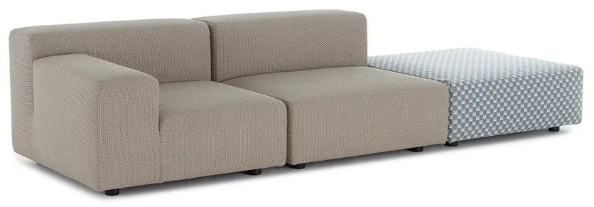 Kartell Liberty dizájner kerti kanapé OBI CHECK puffal – stílus és kényelem a teraszon szín: bézs kékkel