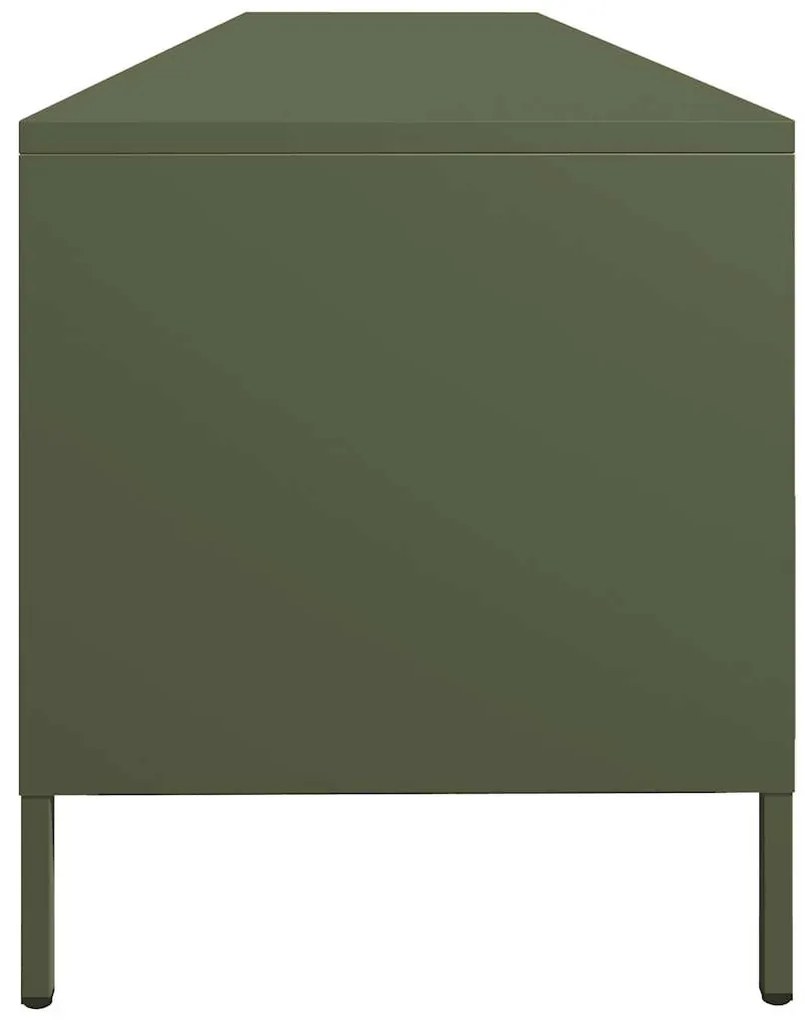 olívazöld hidegen hengerelt acél TV-szekrény 202x39x43,5 cm