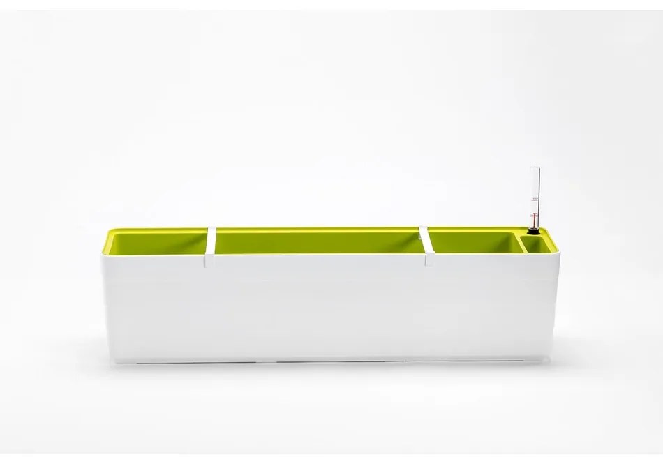Plastia Berberis 80 önöntöző virágláda, fehér+ zöld, 80 cm