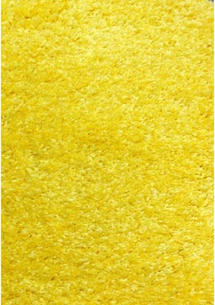 Modern sárga bolyhos szőnyeg