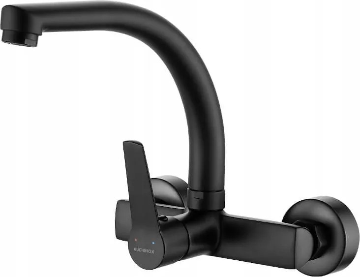 Konyhai Csaptelep Fali Fekete Magas Kifolyócső