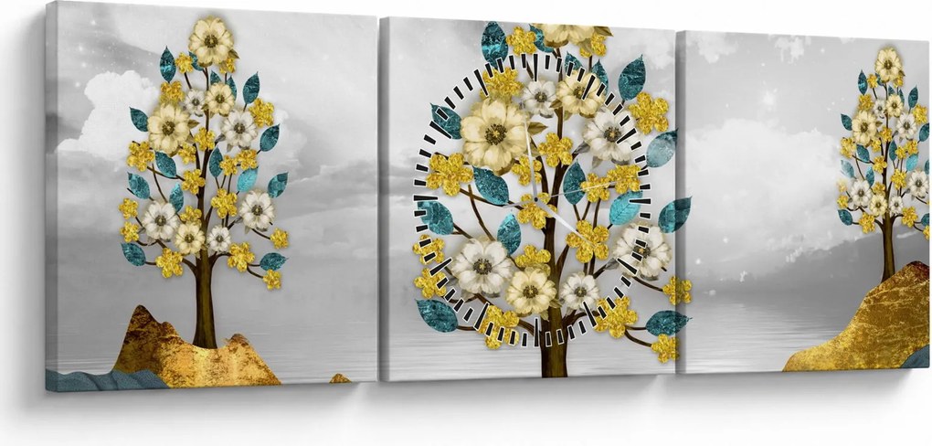 Kép - virágzás (órával) (90x30 cm)