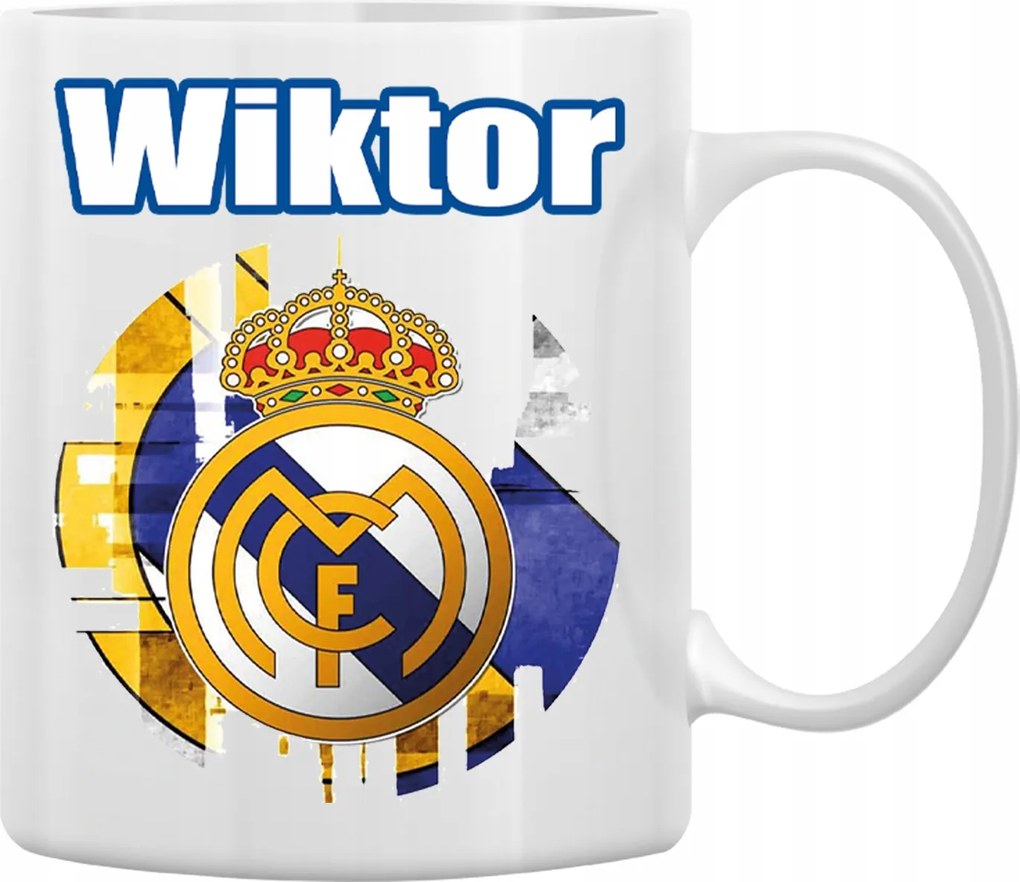 Real Madrid nyomott mintás fehér focis bögre Alkalmi Ajándék Név