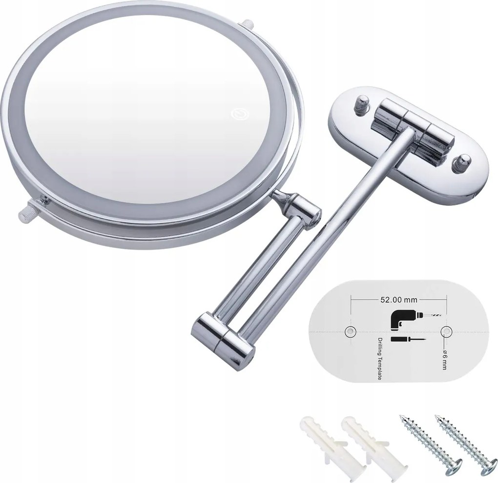 Kozmetikai tükör Led világítással 1X/5X nagyítással,FÜRDŐSZOBAI Tükör