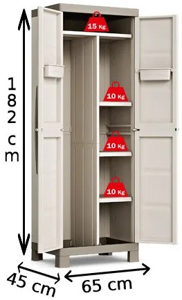 Keter Két részre osztott zárható Excellence Utility műanyag szekrény