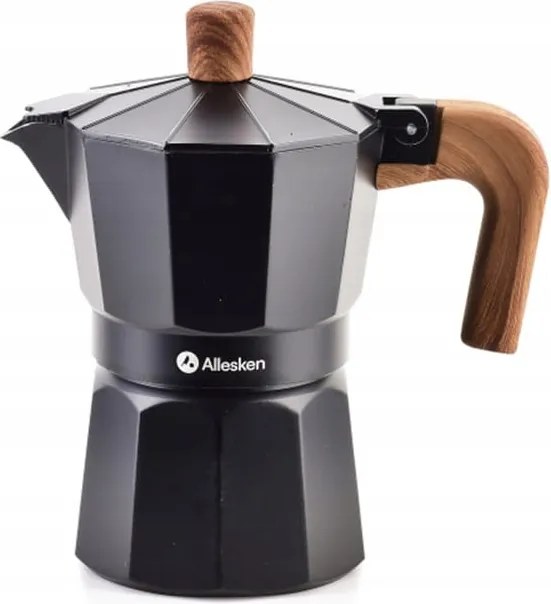 Fekete kávéscsésze fa nyéllel 120 ml Carina