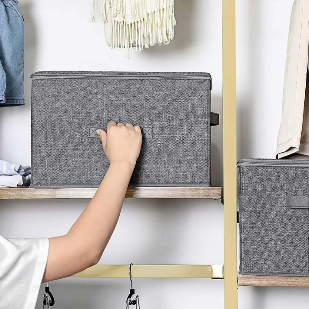 ELVIS tárolódobozok, 3 db, 40x30x25cm, szürke SongmicsHome