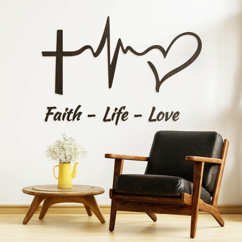 Faith, Life, Love - Keresztény falmatrica