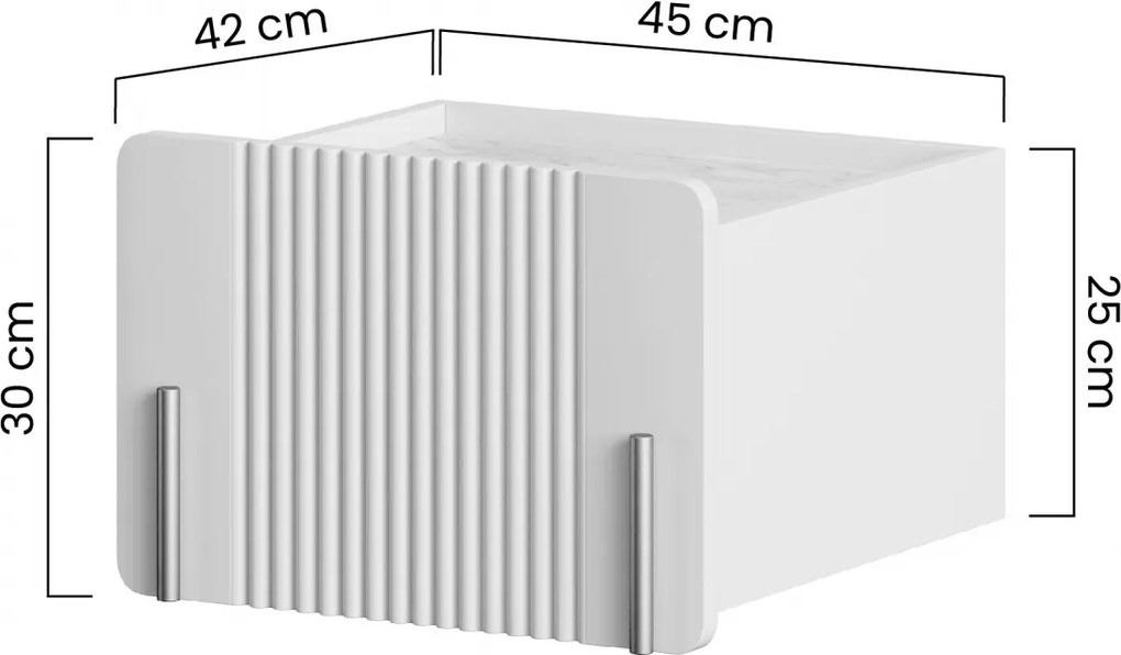 Malmi fali éjjeliszekrény 45 cm fiókkal - kasmír / arany