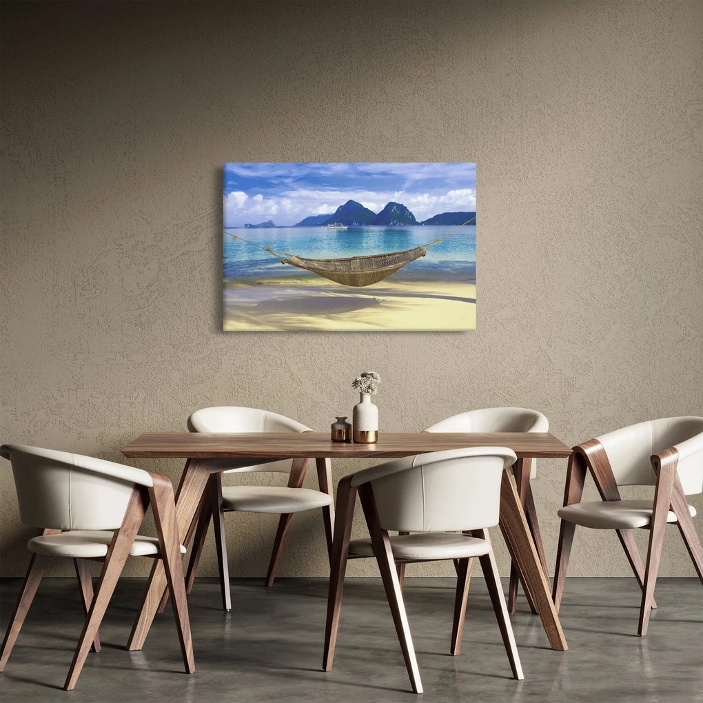 Kép - Egy függőágy képe a tengerparton 2 (90x60 cm)