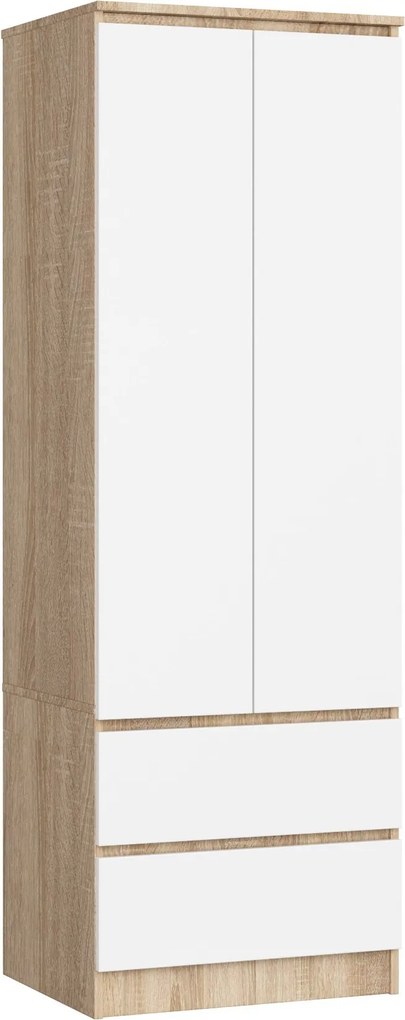 Star Szekrény S 60 cm 2 Ajtós 2 Fiókos Pk Sonoma Fehér Akd