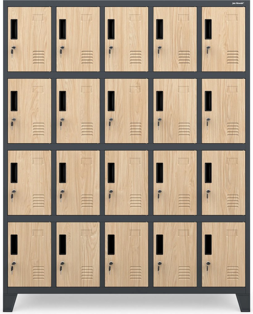 BHP szociális szekrény rekeszekkel, antracit / sonoma tölgy, 1360x1720x450 mm: ROBERT Eco Design