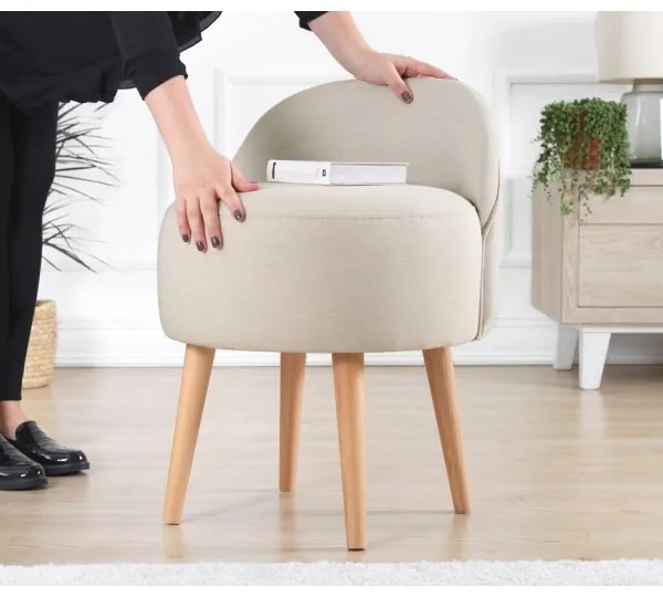 Puff NIKI átm. 46 cm krémszínű