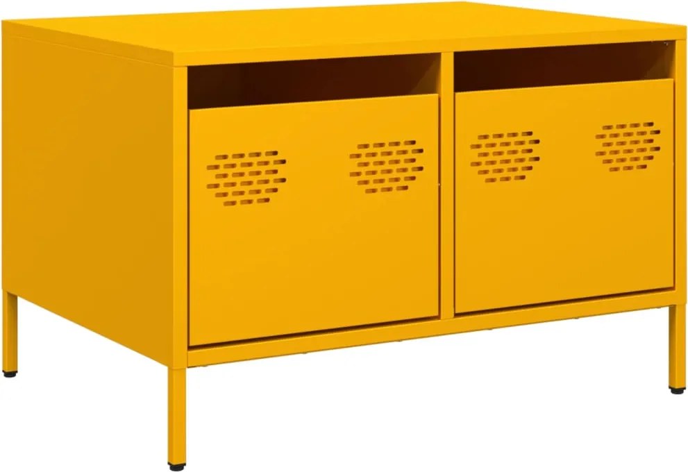 vidaXL mustársárga hidegen hengerelt acél TV-szekrény 68x50x43,5 cm