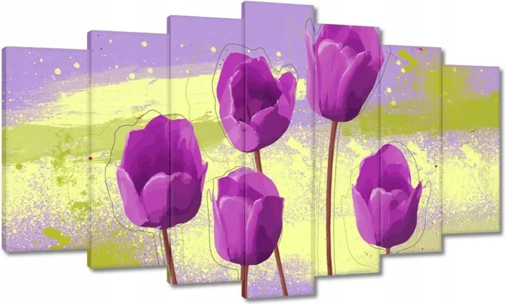 Vászonkép 140x80 Virágos lila Virágok