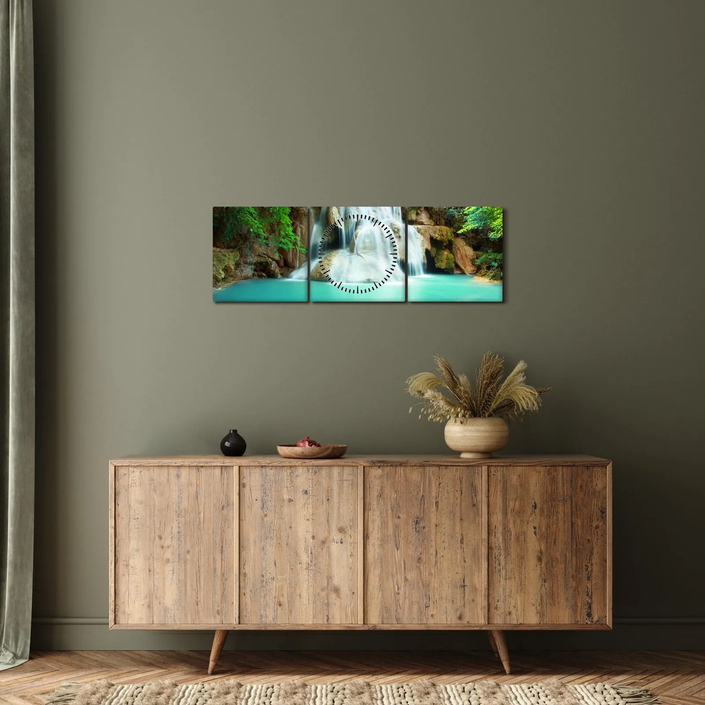A vízesések képe (órával) (90x30 cm)