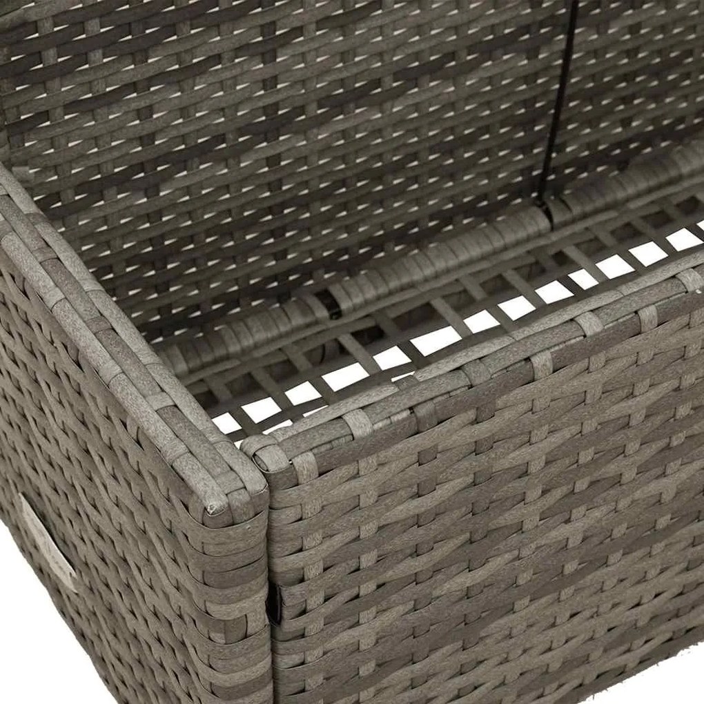 szürke polyrattan medence melletti úszótároló 110x100x57 cm