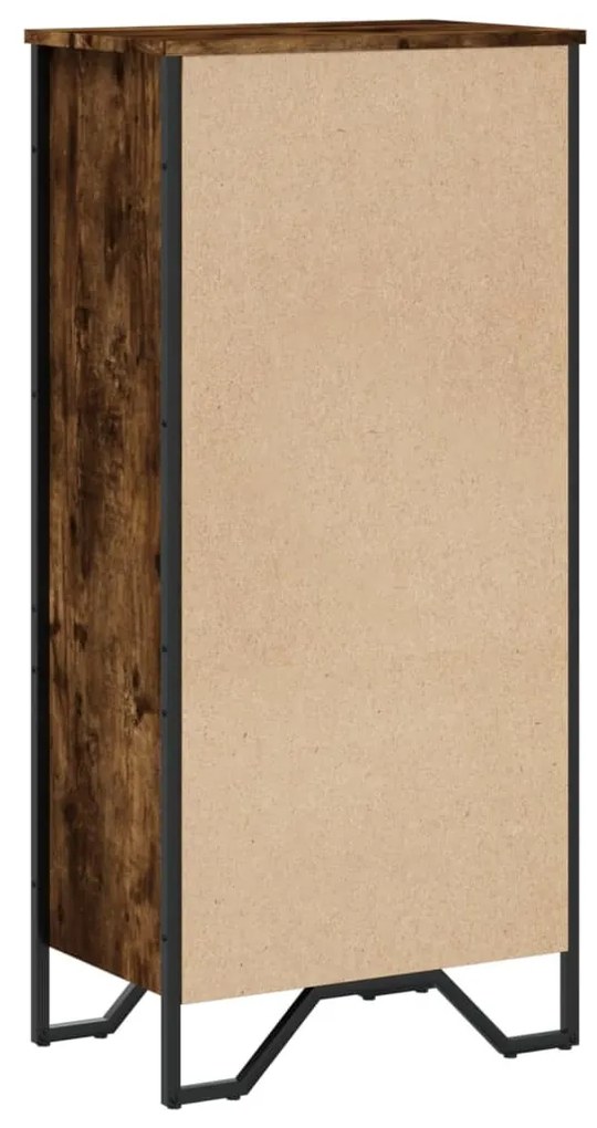 füstös tölgy színű szerelt fa könyvszekrény 50 x 31 x 106 cm