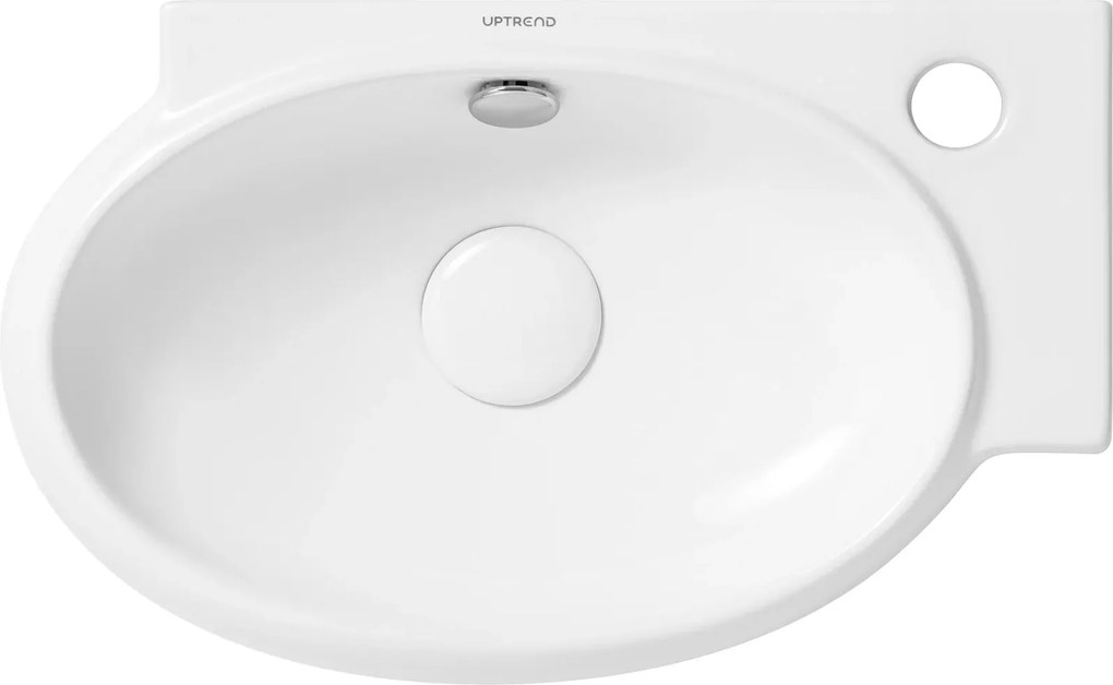 Uptrend mosdókagyló aszimmetrikus fali 42,5x26,5 fehér TR4522B Coral P