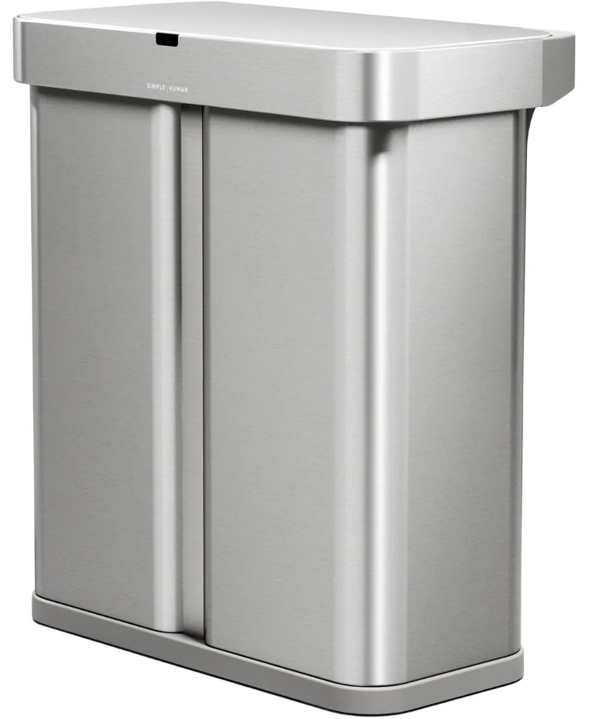 Simplehuman Érintésmentes, hangvezérlésű szemetes szelektív hulladékokhoz, 58 l, rozsdamentes acél