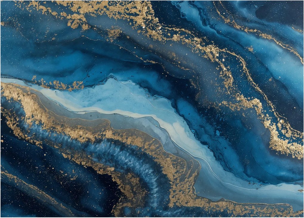 Kép - Kék márvány absztrakció (70x50 cm)