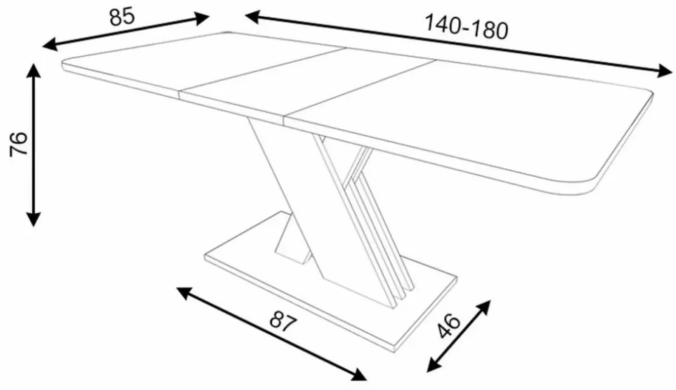 Exel kihúzható asztal tölgy/fehér 140-180cm