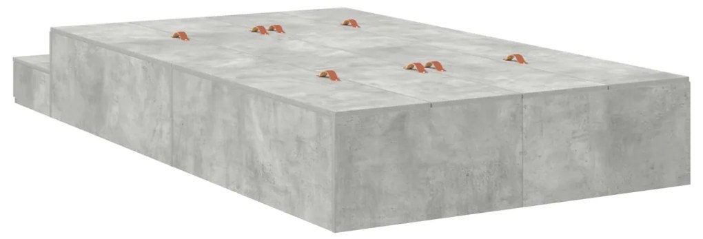 Tárolós Ágykeret Beton Szürke 120x200 cm