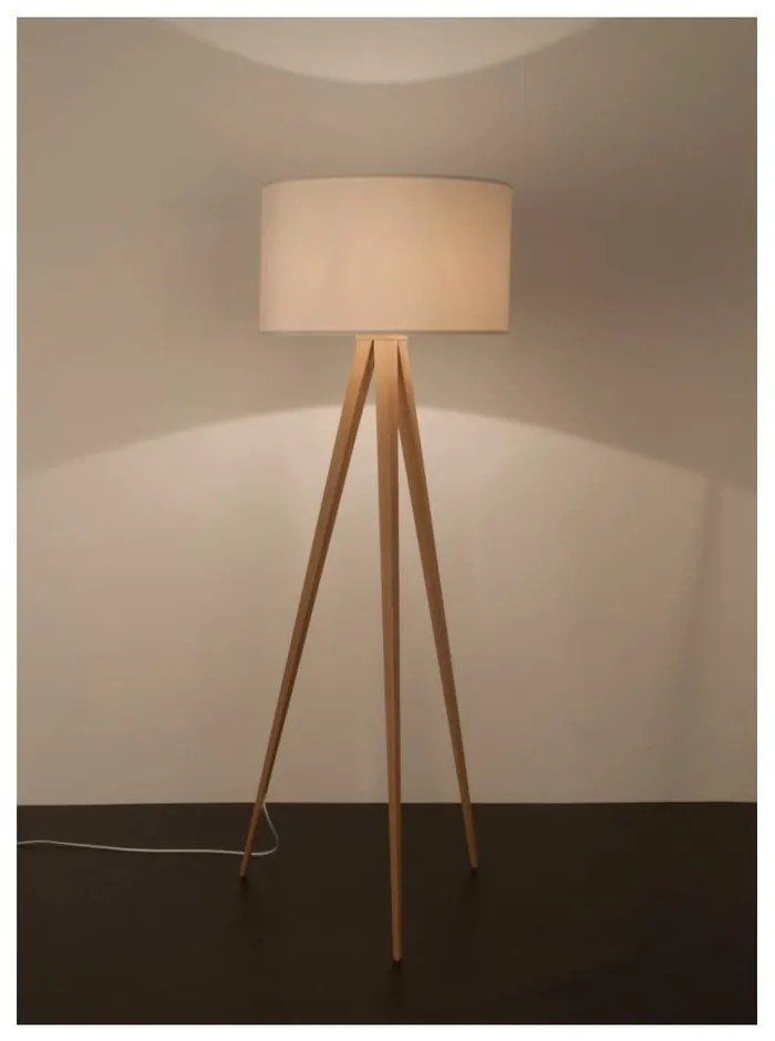 Tripod Wood fehér állólámpa, ø 50 cm - Zuiver