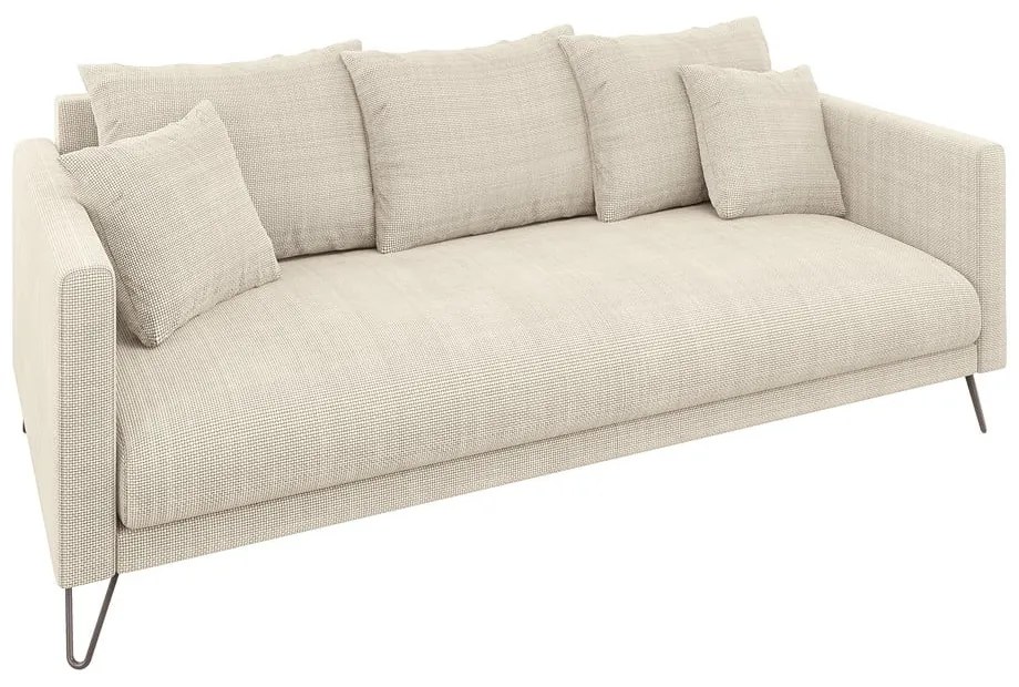 Krémszínű zsenília kanapé 200 cm Freya – Ropez