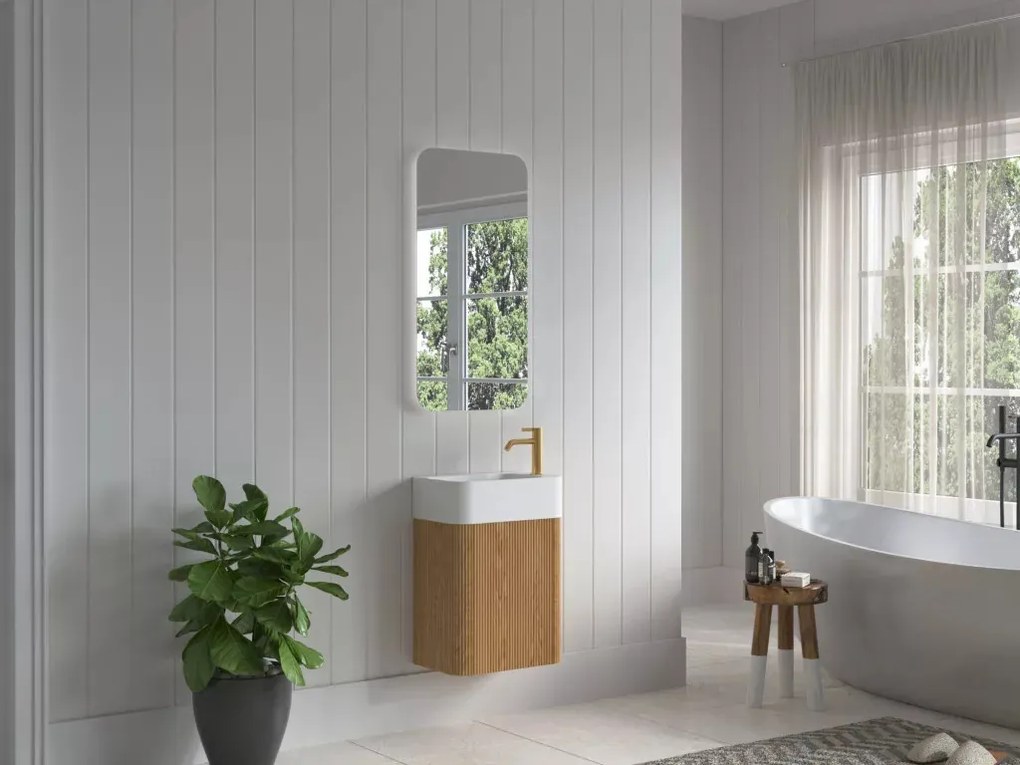 AREZZO design SORELLA 45 cm-es Fürdőszoba alsószekrény 1 ajtó, tölgy