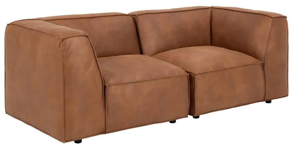 Konyakbarna bőrutánzat kanapé 208 cm Fairfield Kentucky – Bonami Selection