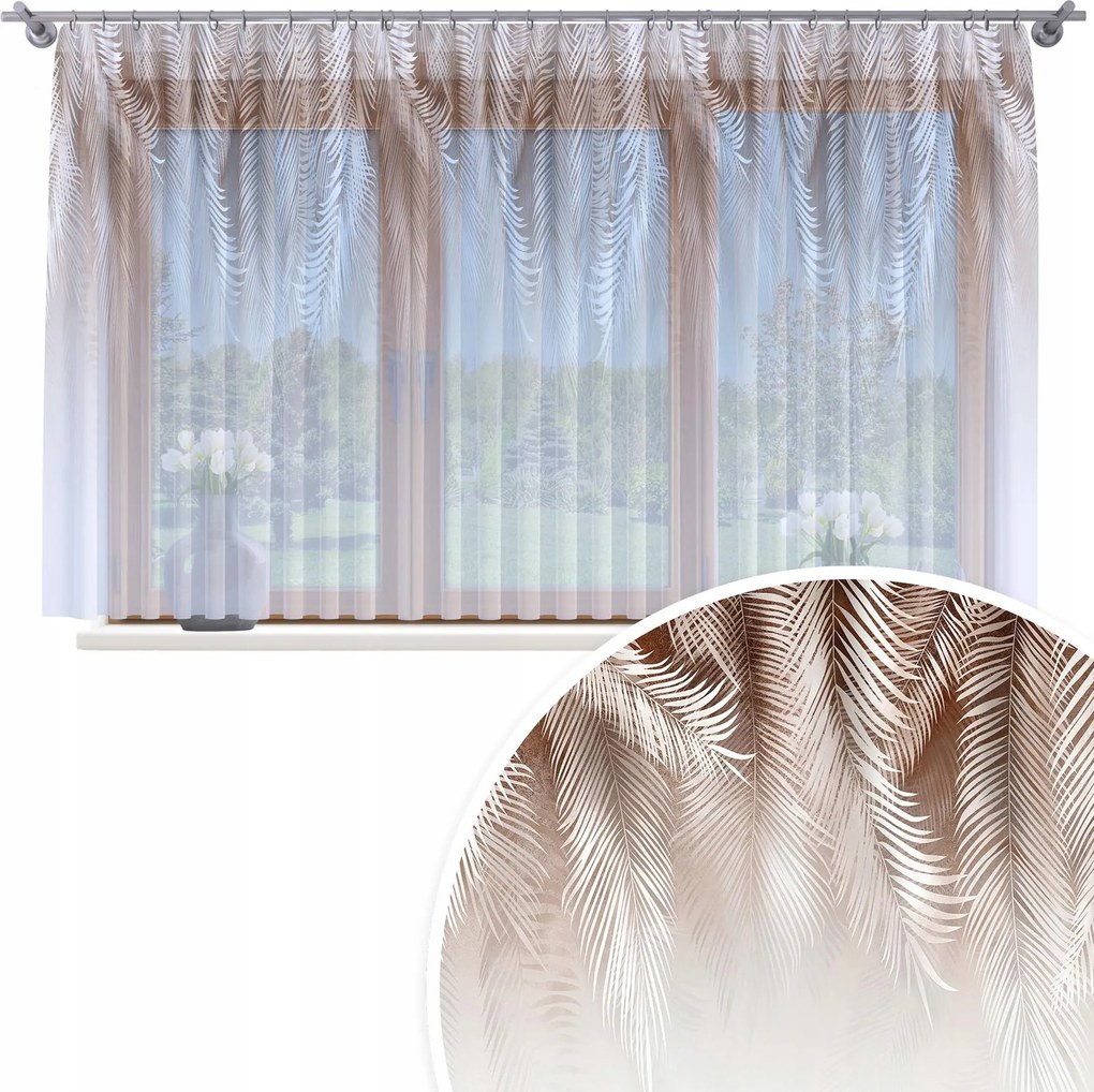 Függöny Kész Fátyol 500X150 Festett Mintás Béka Szalag Függöny 192