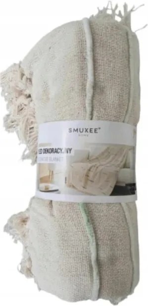 Dekoratív pléd takaró 130 x170 rojtos pamut M