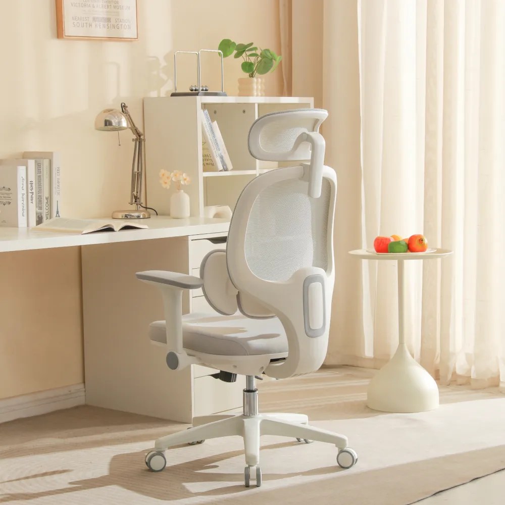 Irodai szék, szürke/fehér, ABRAMO